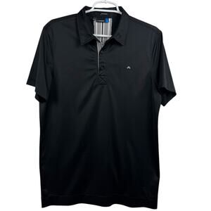 Men's J.Lindeberg Black  Short Sleeve‎ Regular Fit Performance Casual Polo M